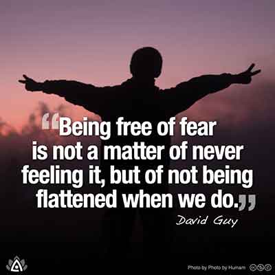 Being free of fear is not a matter of never feeling it, but of not being flattened when we do.